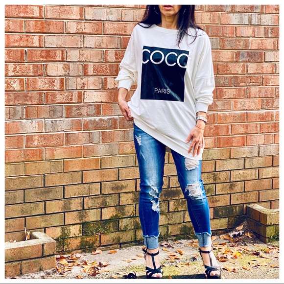 ✨LAST ✨PARIS✨Fabulous CoCo Paris chic sweatshirt - Picture 2 of 5